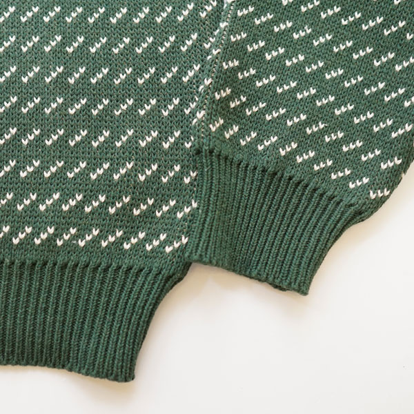 ビンガムトンニッティング BINGHAMTON KNITTING クルーネックコットンニット Birds Eye Crew Green