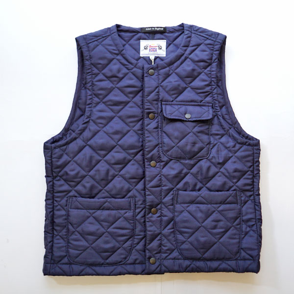 ビーバーオブボルトン BEAVER OF BOLTON キルティング カラーレスベスト Quilting vest Dark Navy