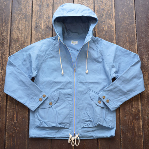 ブルーウォーター Blue Water コットンダック ジップアップ パーカー Duck Zipup Parka Blue ブルーウォーター Blue Water コットンダック ジップアップ パーカー Duck Zipup Parka Blue