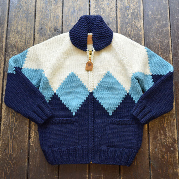 カナディアンセーター Canadian Sweater MALIBU別注 カウチンセーター DIAMOND IVORY/SKY BLUE/INK