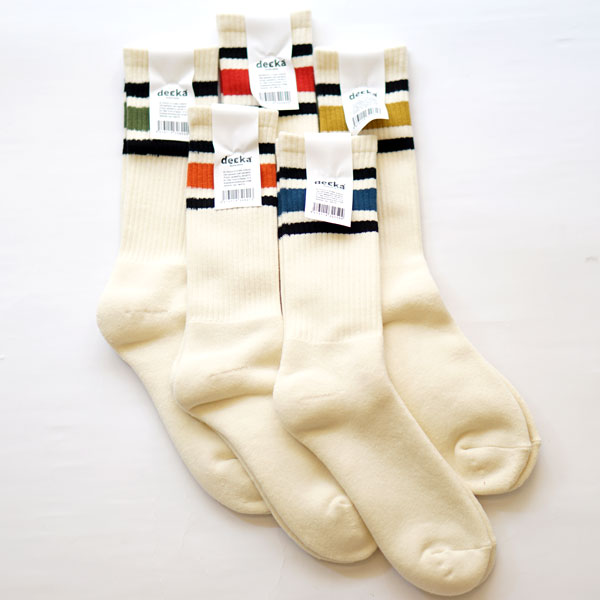 デカ decka ミドルスケーター ラインソックス 80's Skater Socks