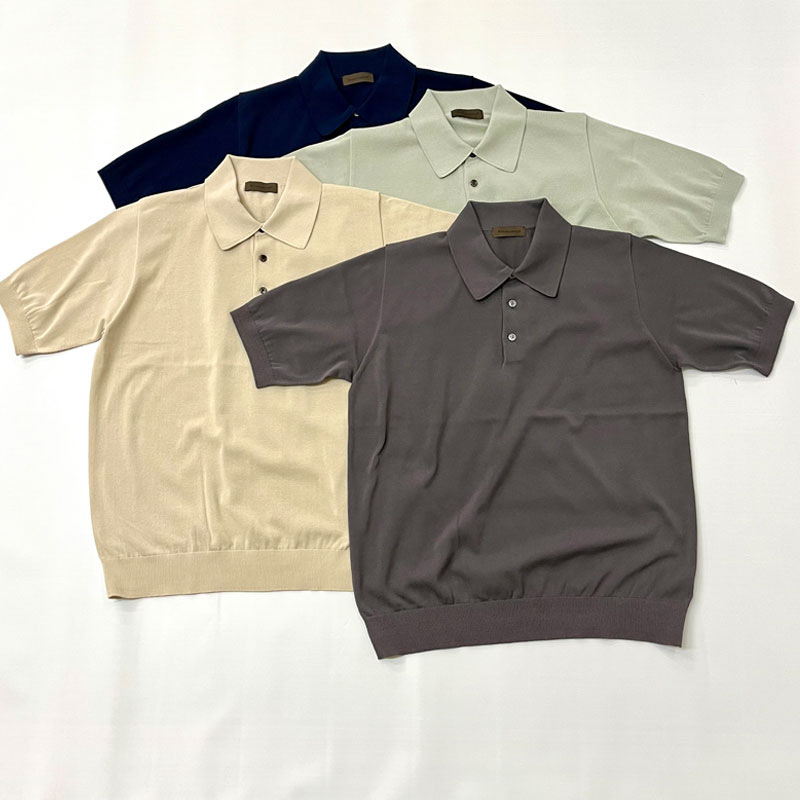 リナシェンテ　ニットポロ　PALIELI Mサイズ（48サイズ）　ブラック　黒 Rinascente（リナシェンテ） Washable Seamless Polo 